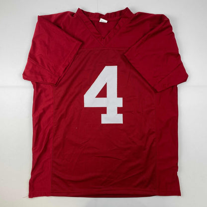 Facsimile Autographed Jerry Jeudy Alabama Red Reprint Laser Auto College Football Jersey Size Men's XL