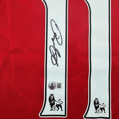 Autographed/Signed Ryan Giggs Manchester United Red Soccer Jersey Beckett BAS COA
