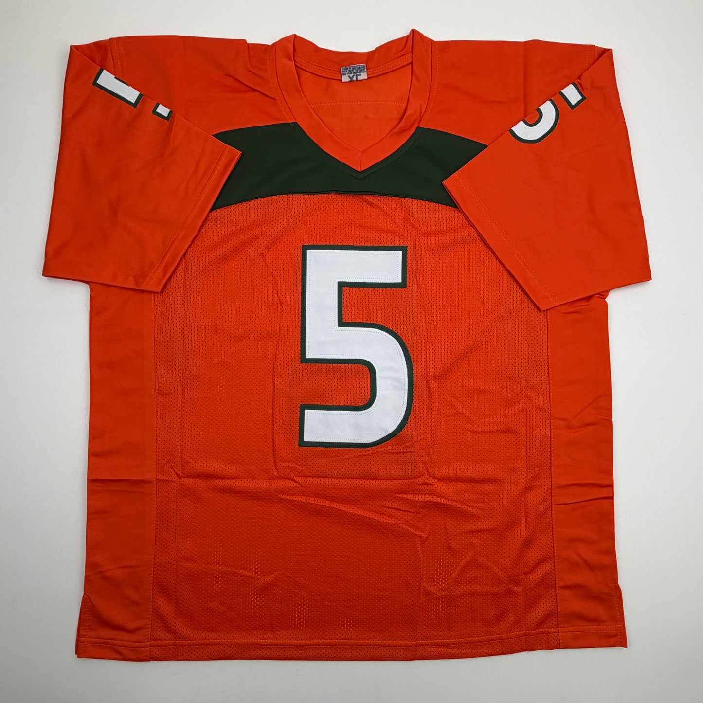 Autographed/Signed Andre Johnson Miami Orange College Football Jersey Beckett BAS COA
