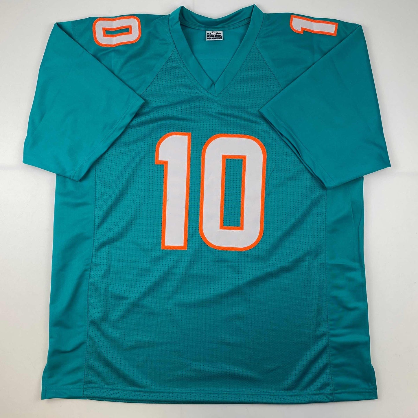 Facsimile Autographed Tyreek Hill Miami Teal Reprint Laser Auto Football Jersey Size Men's XL