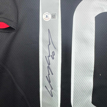 Autographed/Signed Wayne Rooney Manchester United Black 2008 Champions League Final Soccer Jersey Beckett BAS COA