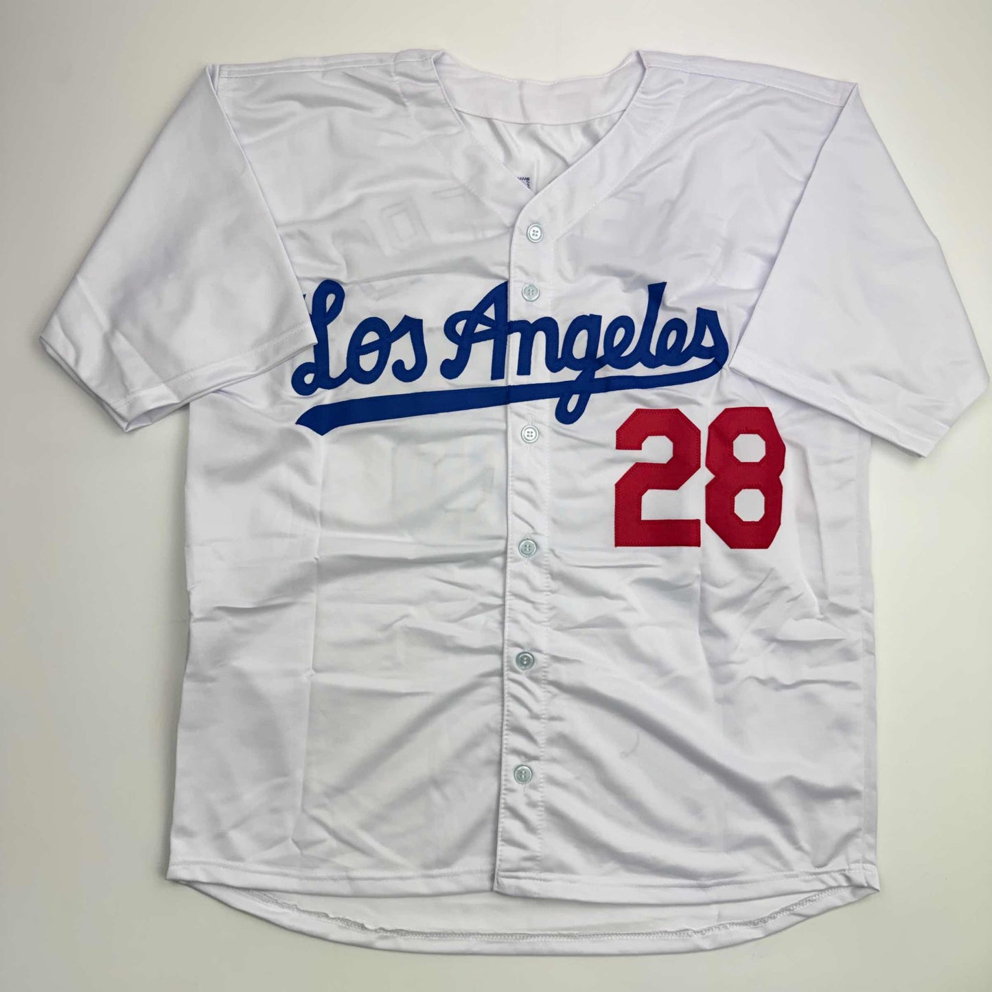 Autographed/Signed Pedro Guerrero Los Angeles LA White Baseball Jersey Beckett BAS COA