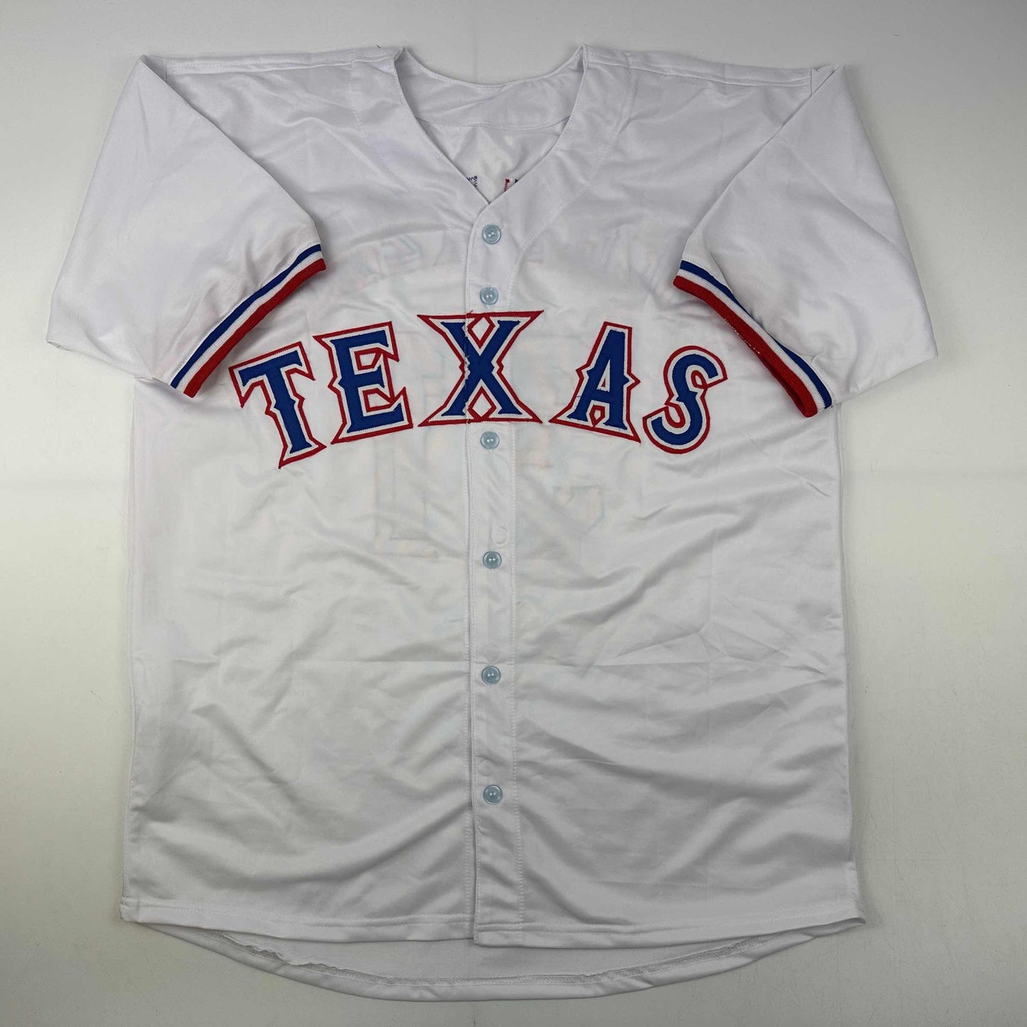 Facsimile Autographed Max Scherzer Texas White Reprint Laser Auto Baseball Jersey Size Men's XL