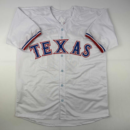 Facsimile Autographed Max Scherzer Texas White Reprint Laser Auto Baseball Jersey Size Men's XL