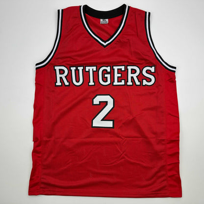 Autographed/Signed Dylan Harper Rutgers Red College Basketball Jersey JSA COA