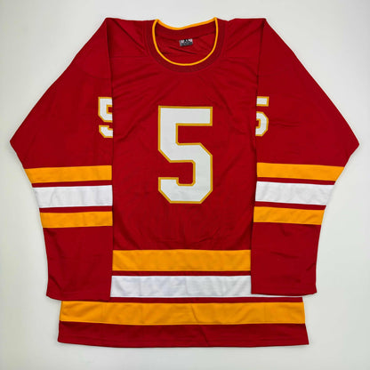 Autographed/Signed Mark Giordano Calgary Red Hockey Jersey JSA COA