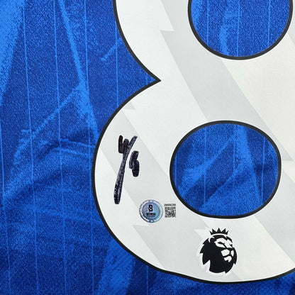 Autographed/Signed Enzo Fernandez Chelsea FC Blue Soccer Futbol Jersey Beckett BAS COA
