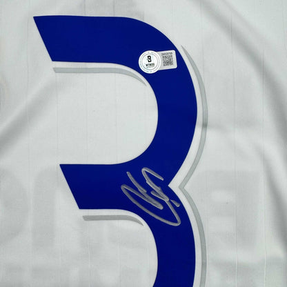 Autographed/Signed Roberto Carlos Real Madrid White Soccer Jersey Beckett BAS COA