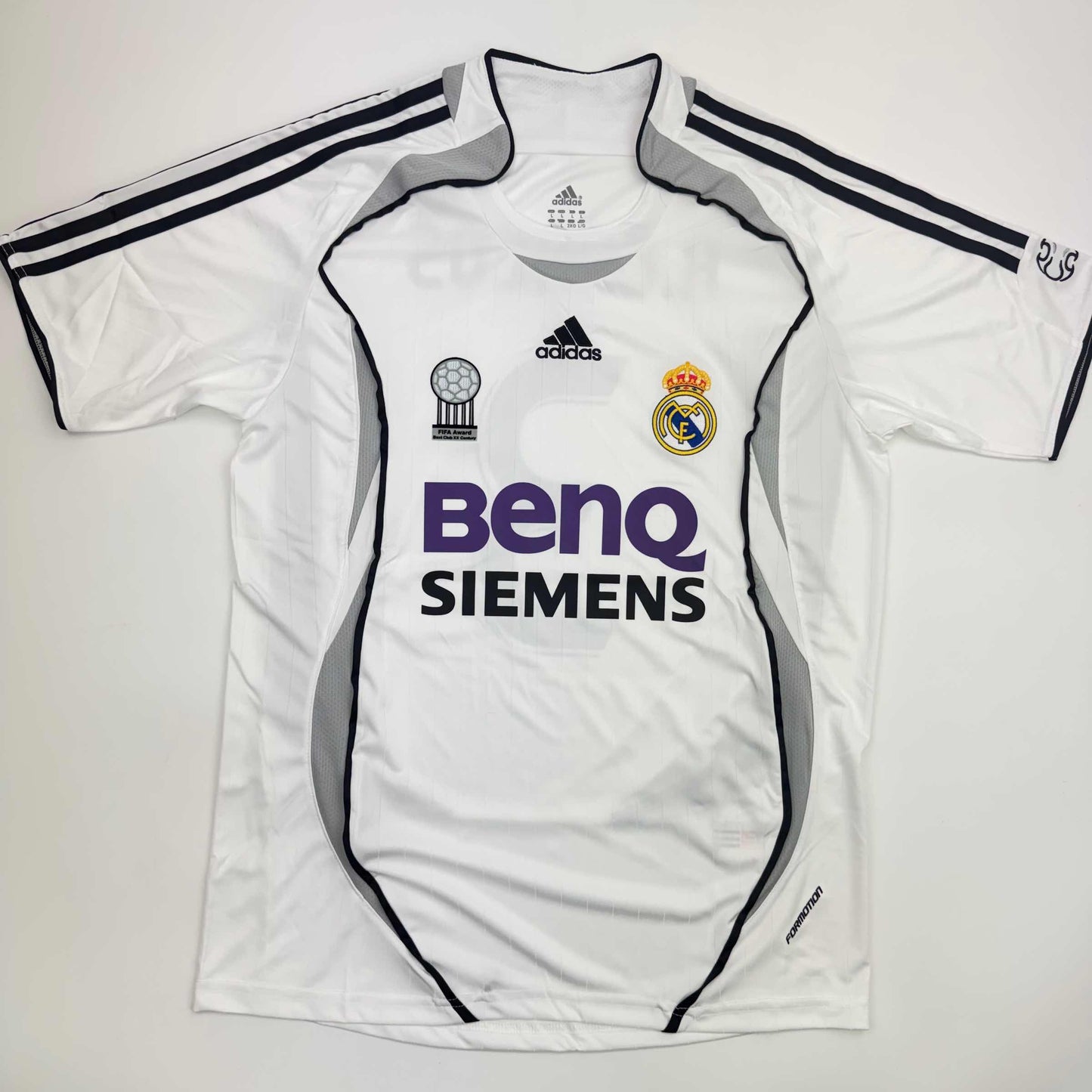 Autographed/Signed Roberto Carlos Real Madrid White Soccer Jersey Beckett BAS COA
