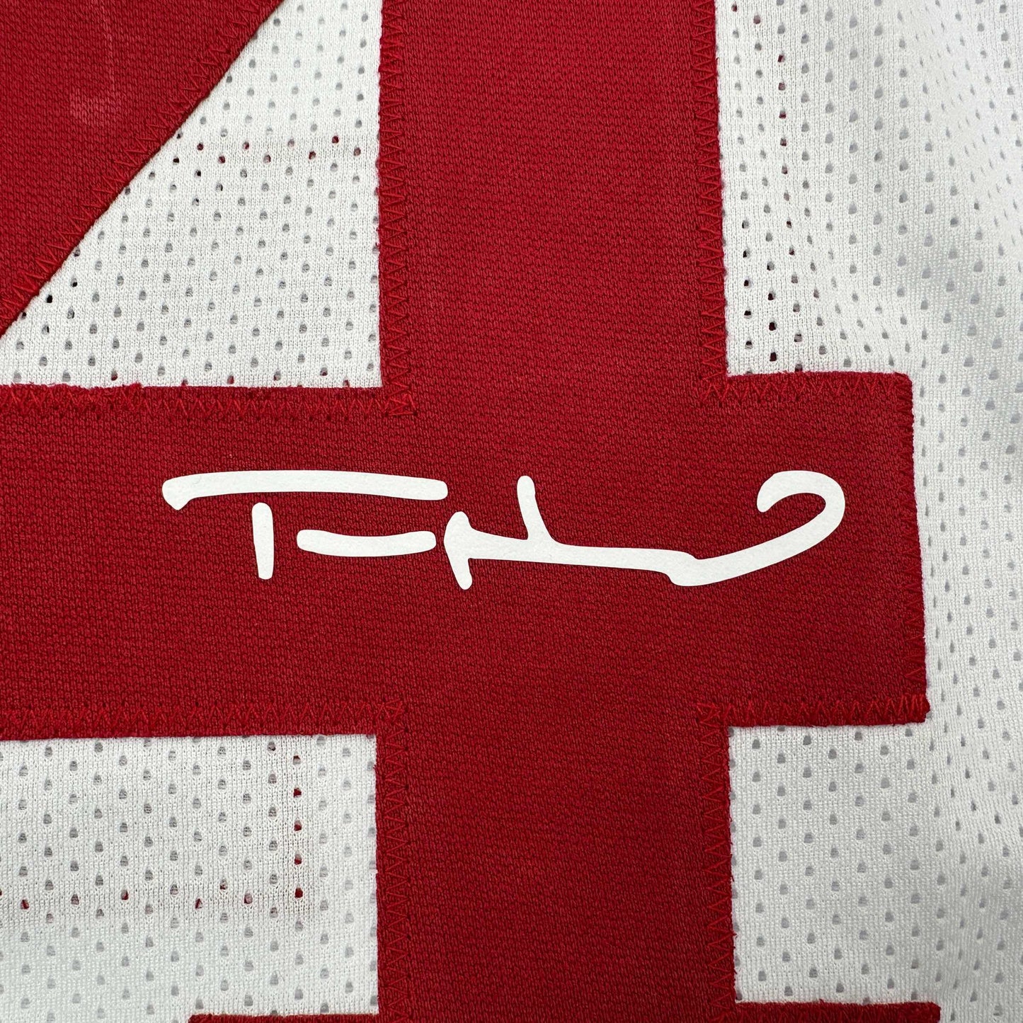 Facsimile Autographed Tom Hanks Forrest Gump Movie Alabama White Reprint Laser Auto College Football Jersey Size Men's XL