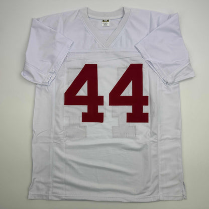 Facsimile Autographed Tom Hanks Forrest Gump Movie Alabama White Reprint Laser Auto College Football Jersey Size Men's XL