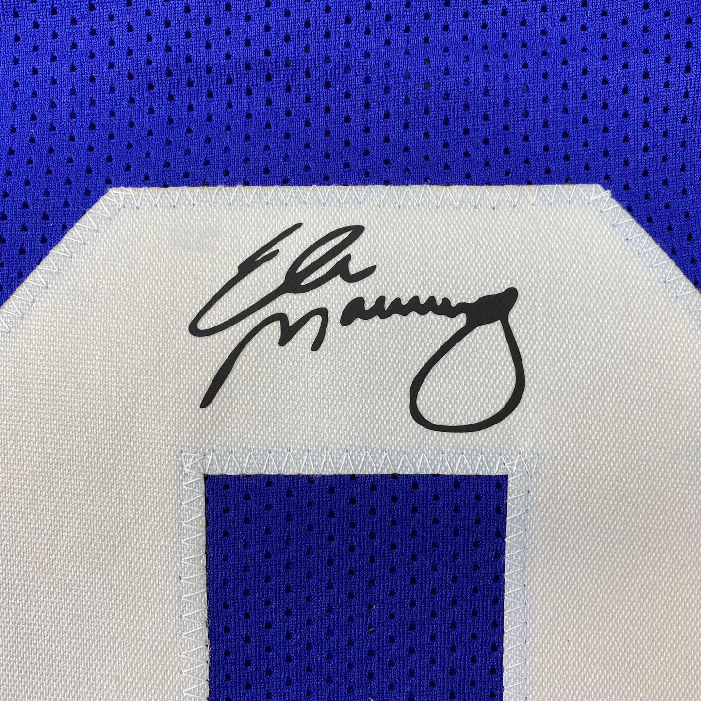 Facsimile Autographed Eli Manning New York Blue Reprint Laser Auto Football Jersey Size Men's XL