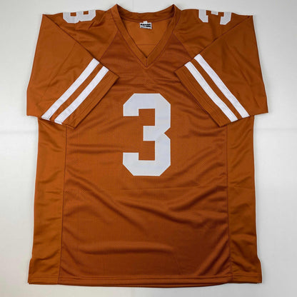 Facsimile Autographed Quinn Ewers Texas Orange Reprint Laser Auto College Football Jersey Size Men's XL