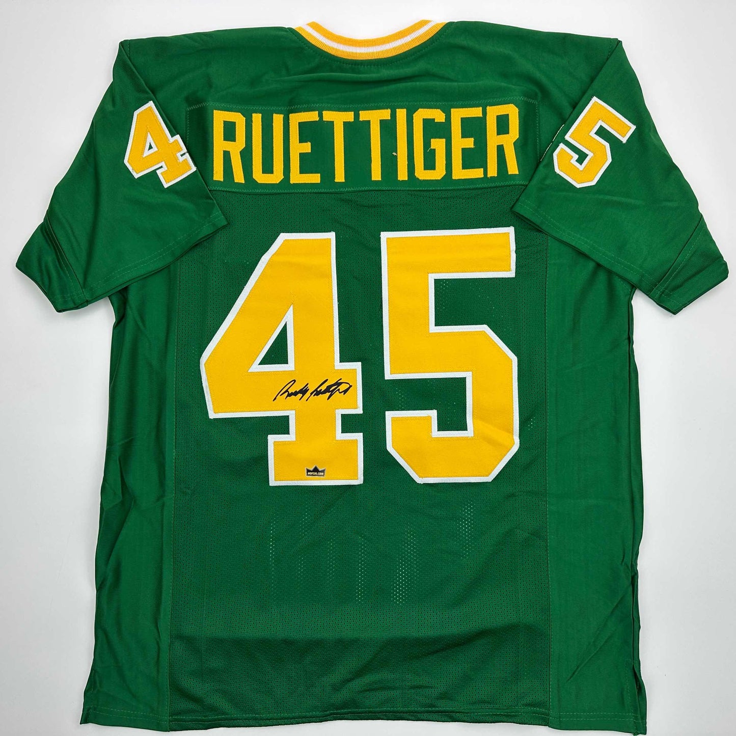 Facsimile Autographed Rudy Ruettiger Notre Dame Green Reprint Laser Auto College Football Jersey Size Men's XL
