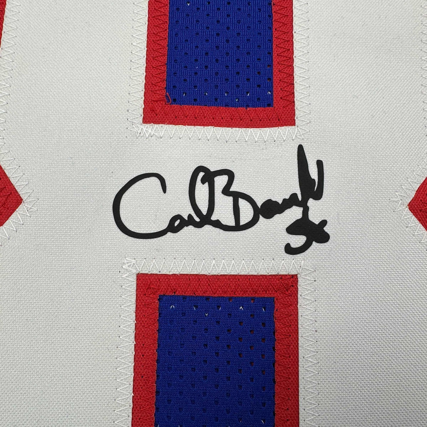 Facsimile Autographed Carl Banks New York Blue Reprint Laser Auto Football Jersey Size Men's XL