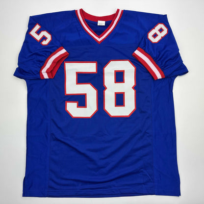 Facsimile Autographed Carl Banks New York Blue Reprint Laser Auto Football Jersey Size Men's XL