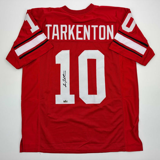 Facsimile Autographed Fran Tarkenton Georgia Red Reprint Laser Auto College Football Jersey Size Men's XL