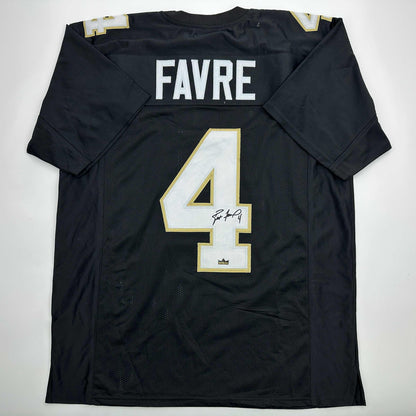 Facsimile Autographed Brett Favre Southern Miss Black Reprint Laser Auto College Football Jersey Size Men's XL