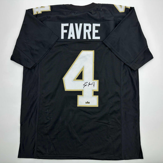 Facsimile Autographed Brett Favre Southern Miss Black Reprint Laser Auto College Football Jersey Size Men's XL