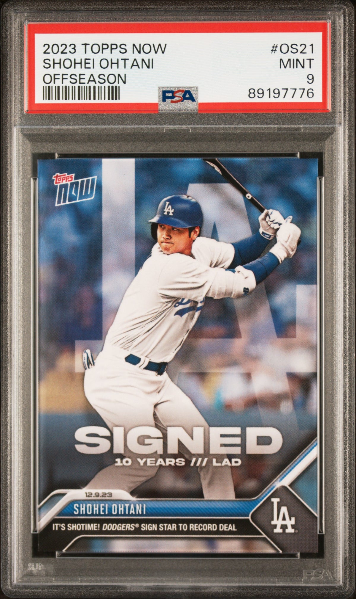 Graded 2023 Topps Now Shohei Ohtani #OS21 Offseason Baseball Card PSA 9 Mint