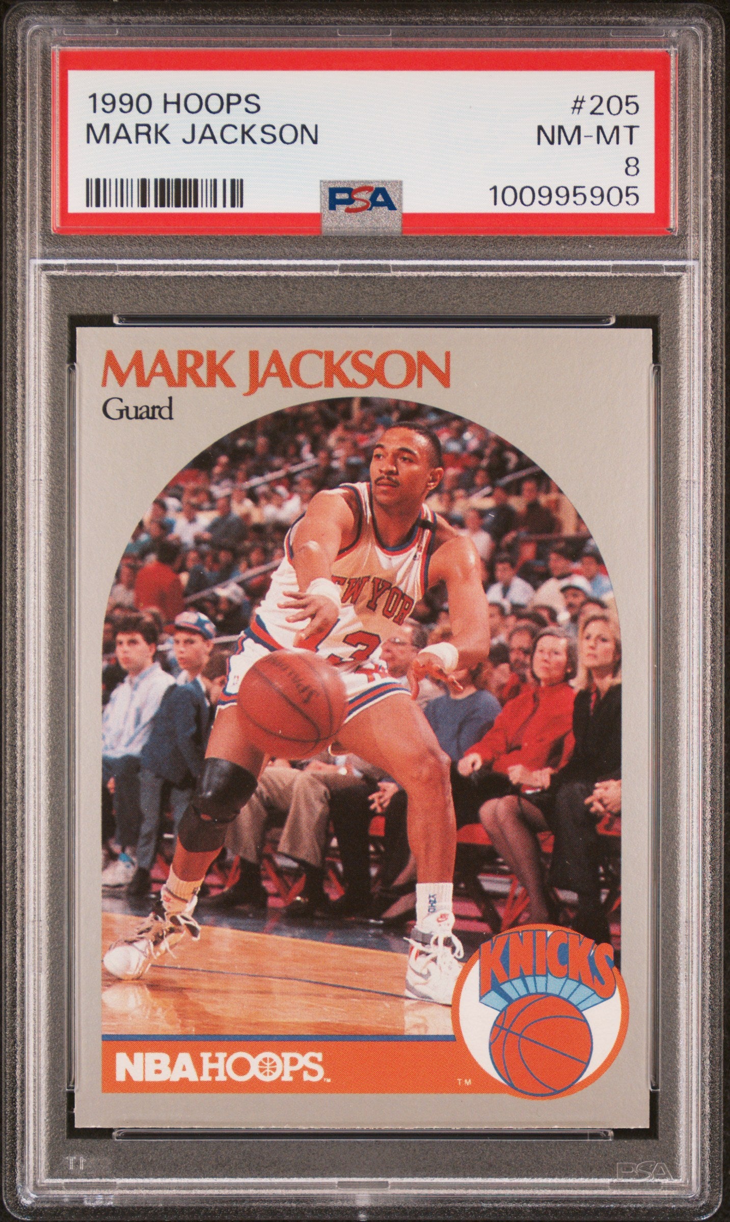 Graded 1990 Hoops Mark Jackson #205 Basketball Card PSA 8 Near Mint