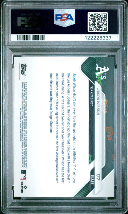 Graded 2025 Topps Now Jacob Wilson #177 Rookie RC Baseball Card PSA 9 Mint