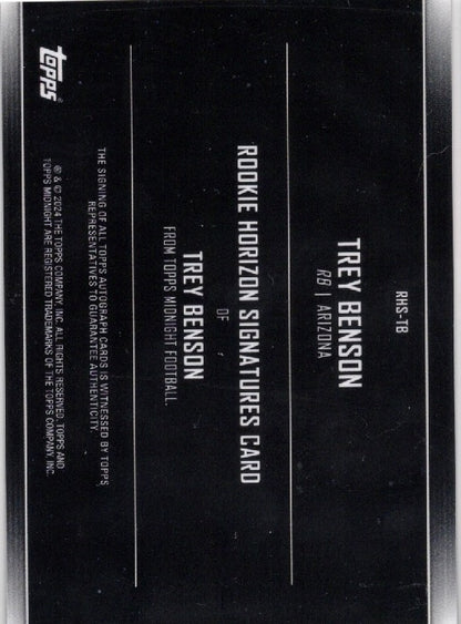 2024 Topps Midnight Trey Benson #RHSTB Horizon Autograph Rookie RC Football Card