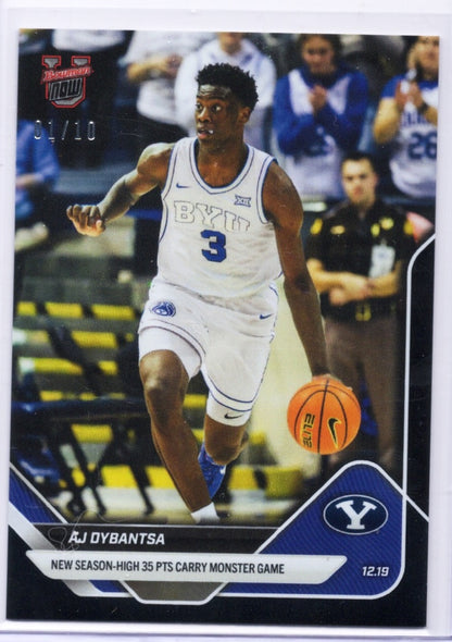 2025 Topps Bowman U Now AJ Dybantsa #35 Black Foil /10 BYU Cougars Rookie RC Basketball Card