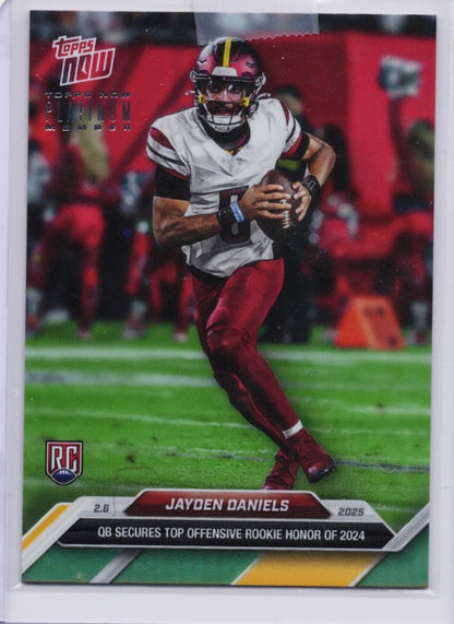 2025 Topps Now Jayden Daniels #P24 Platinum Member Washington Commanders Rookie RC Football Card