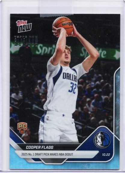 2025 Topps Now Cooper Flagg #P6 Platinum Member Dallas Mavericks Rookie RC Basketball Card