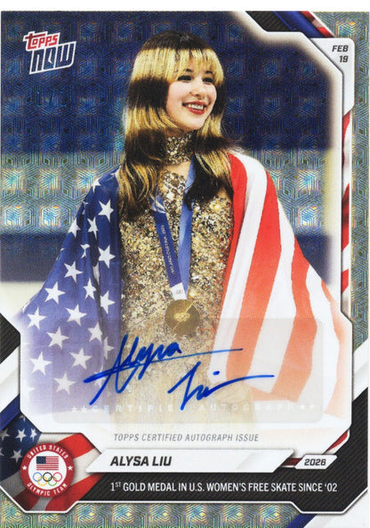 2026 Topps Now Olympics Alysa Liu #16A Foilfractor Auto 1/1 Team USA Figure Skating Card