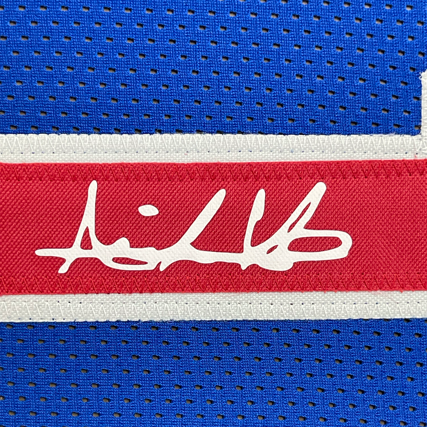 Framed Facsimile Autographed Isiah Thomas 35x39 Detroit Blue Reprint Laser Auto Basketball Jersey