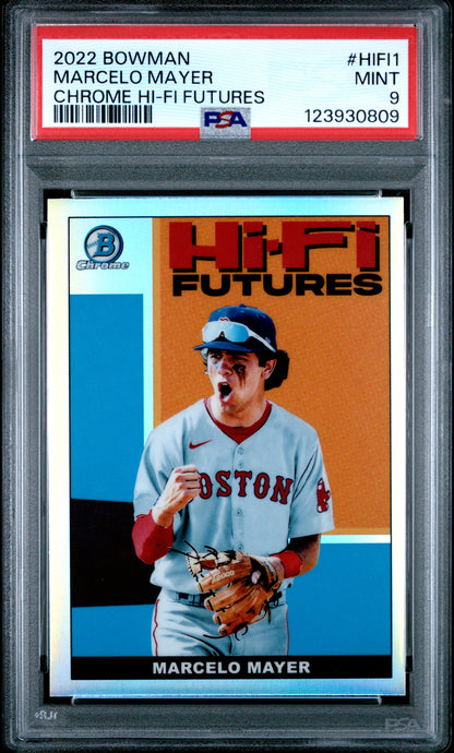 Graded 2022 Topps Bowman Chrome Marcelo Mayer #HIFI1 Chrome HIFI Futures Rookie RC Baseball Card PSA 9 Mint