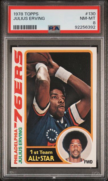 Graded 1978 Topps Julius Erving #130 Basketball Card PSA 8 NM-MT