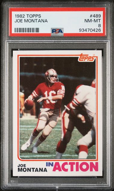 Graded 1982 Topps Joe Montana #489 2nd Year Football Card PSA 8 NM-MT
