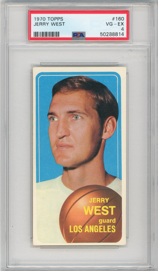Graded 1970 Topps Jerry West #160 Basketball Card PSA 4 VG-EX