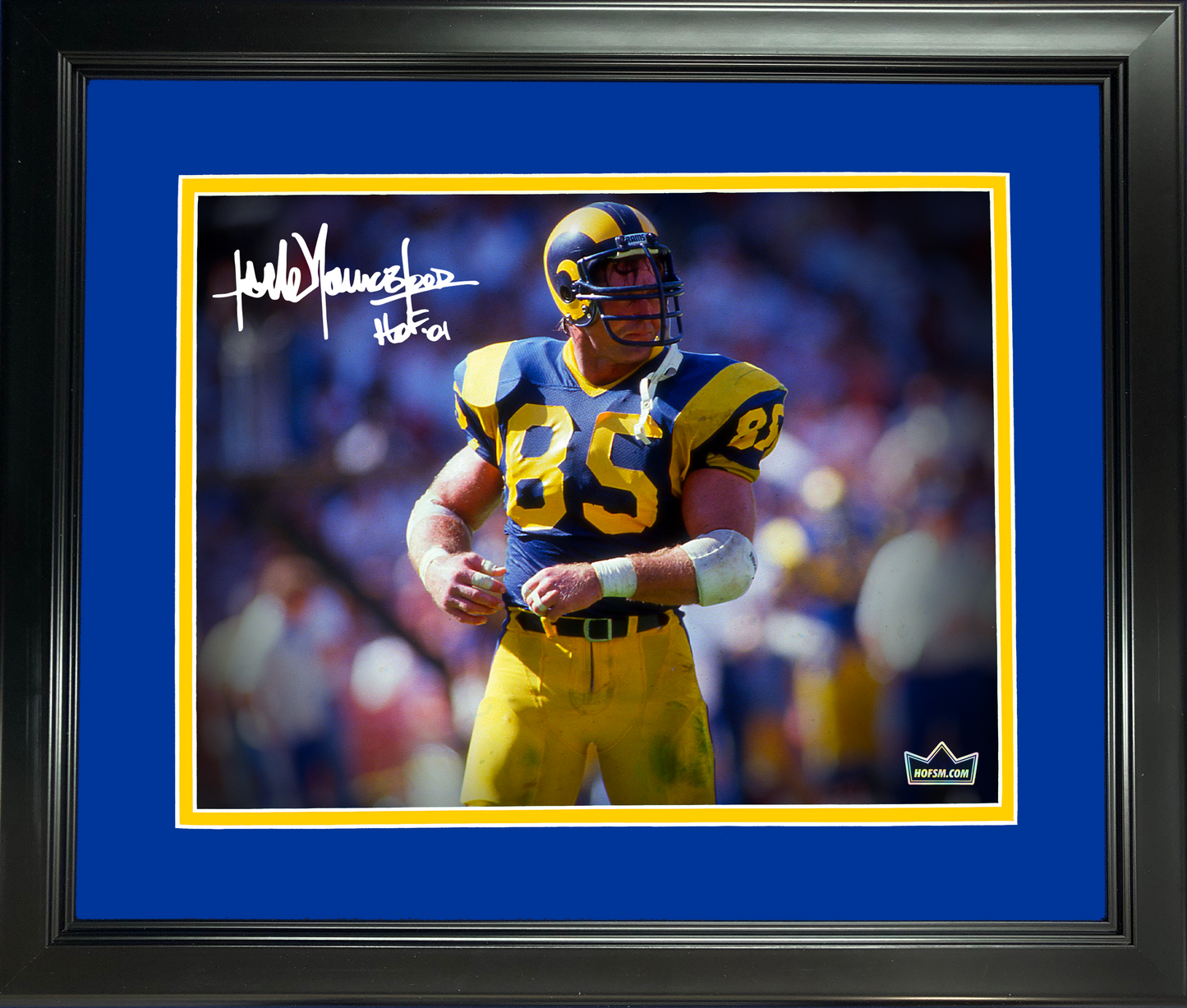 Framed Jack Youngblood Los Angeles Rams Facsimile Laser Engraved Signature Auto 11"x14" Football Photo HOFSM Holo