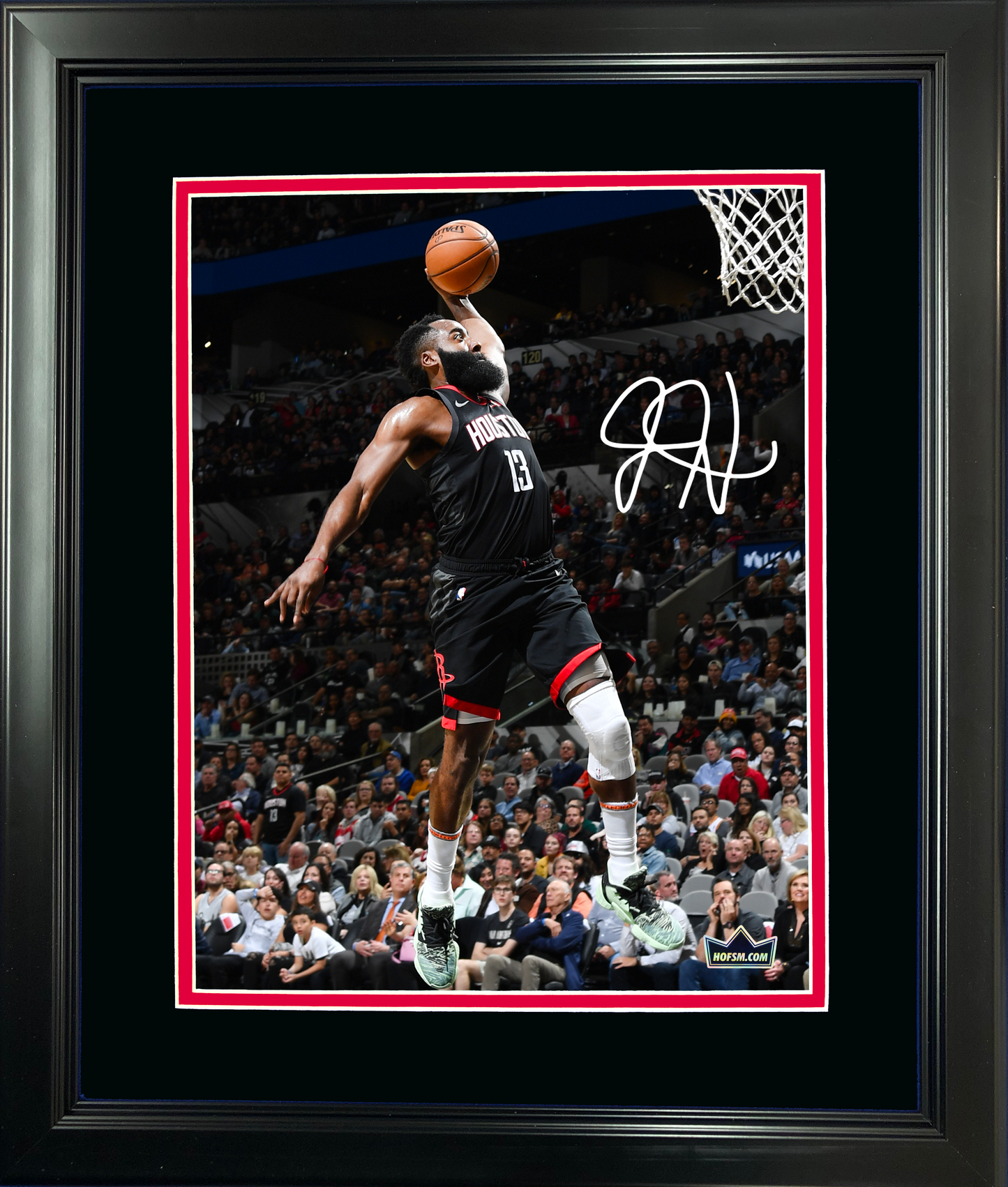 Framed James Harden Facsimile Laser Engraved Signature Auto 11"x14" Basketball Photo HOFSM Holo