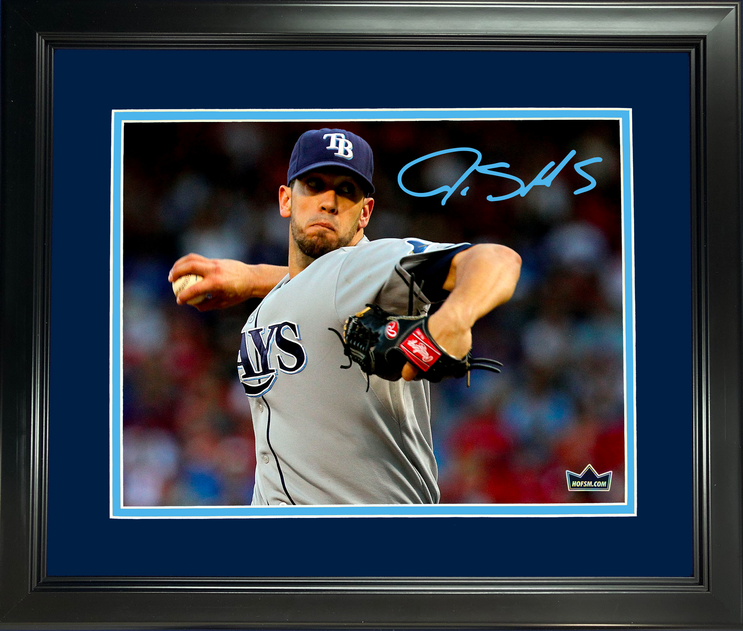 Framed James Shields Tampa Bay Rays Facsimile Laser Engraved Signature Auto 11"x14" Baseball Photo HOFSM Holo