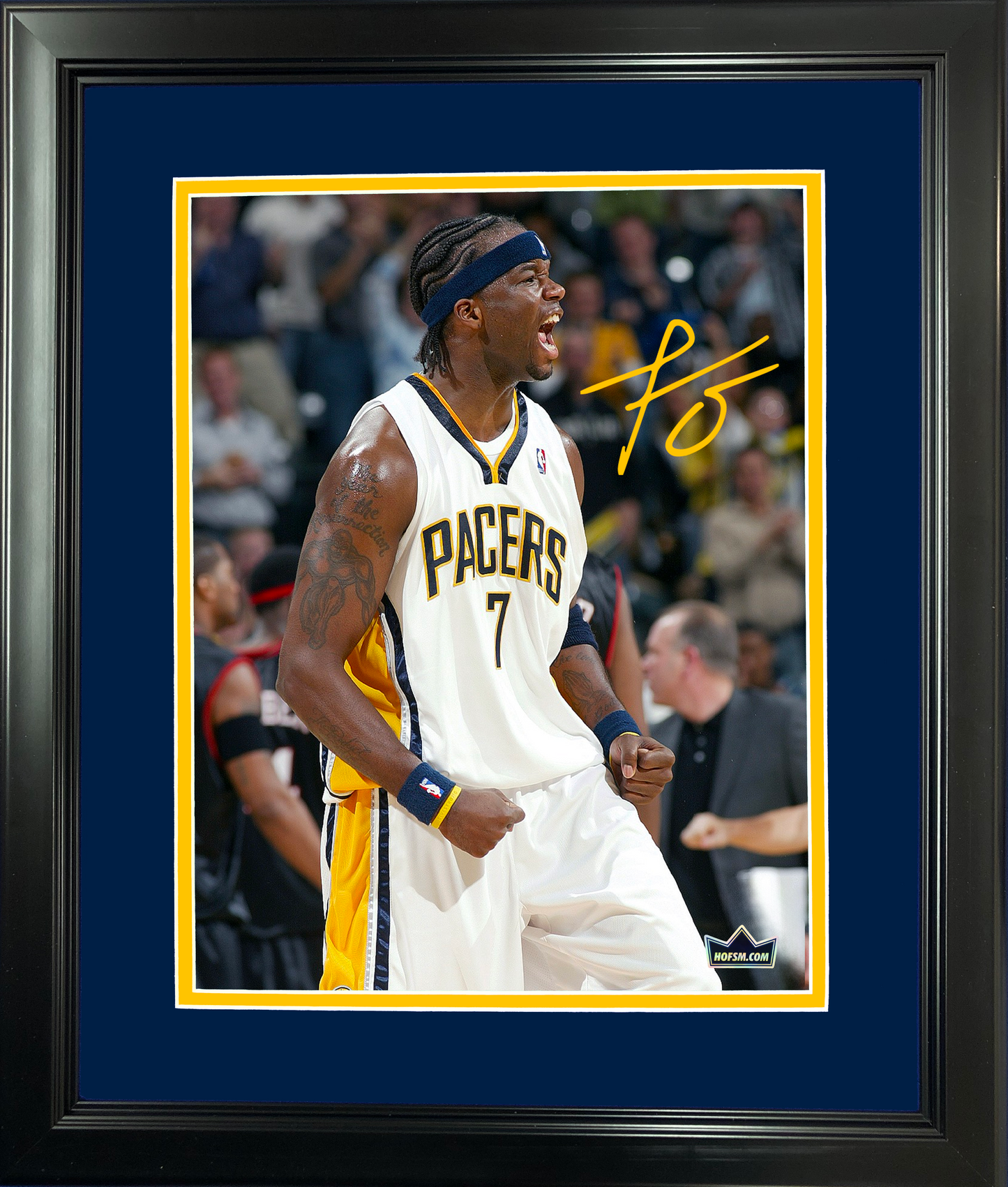 Framed Jermaine O'Neal Facsimile Laser Engraved Signature Auto 11"x14" Basketball Photo HOFSM Holo