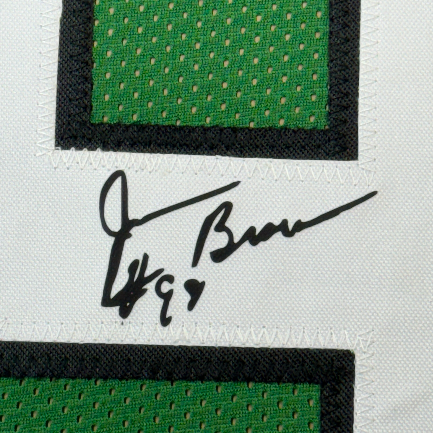 Framed Facsimile Autographed Jerome Brown 35x39 Philadelphia Kelly Green Reprint Laser Auto Football Jersey