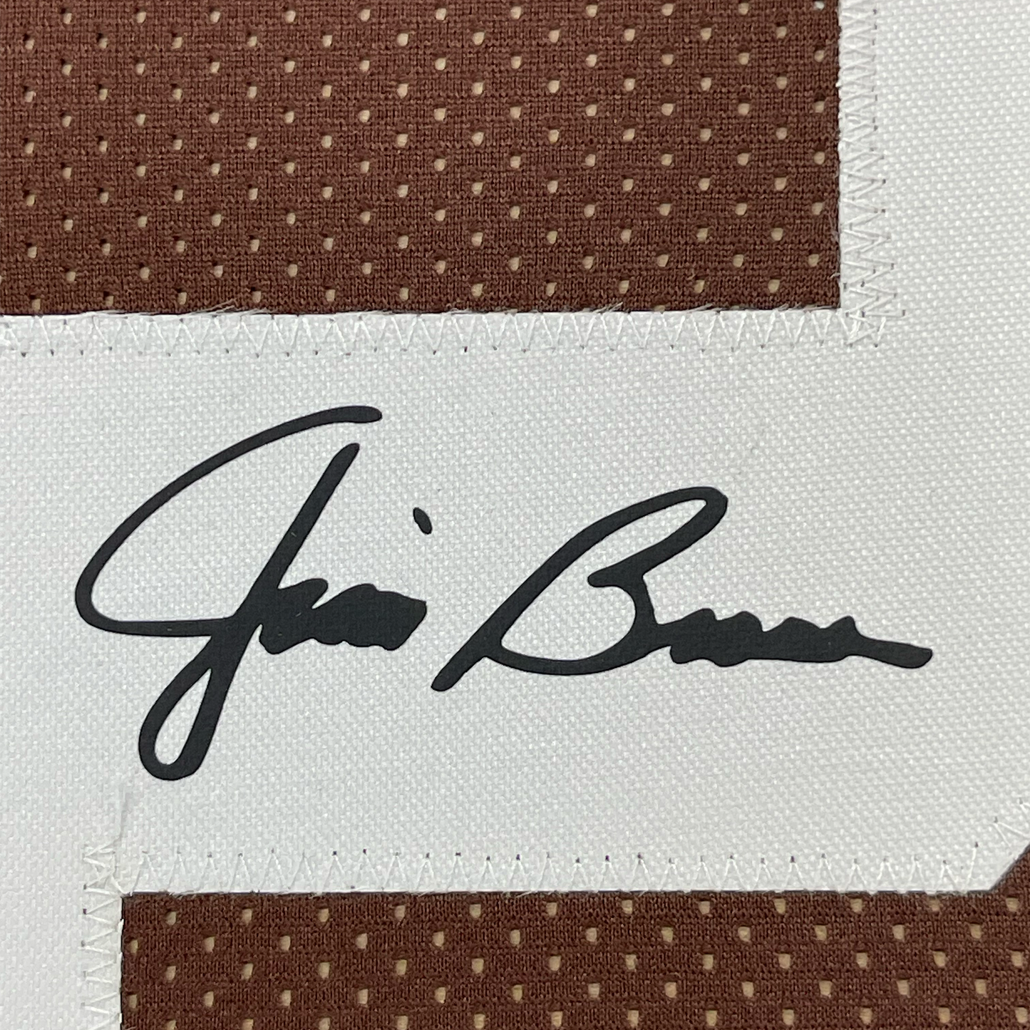 Framed Facsimile Autographed Jim Brown 35x39 Cleveland Brown Reprint Laser Auto Football Jersey