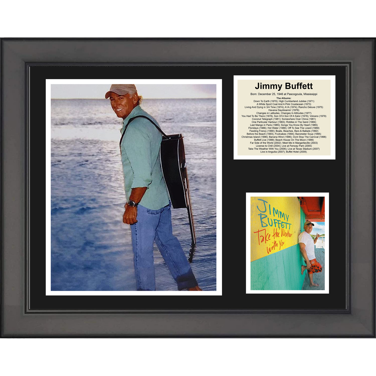 Framed Jimmy Buffett 11"x14" Music Three Photo Collage #2