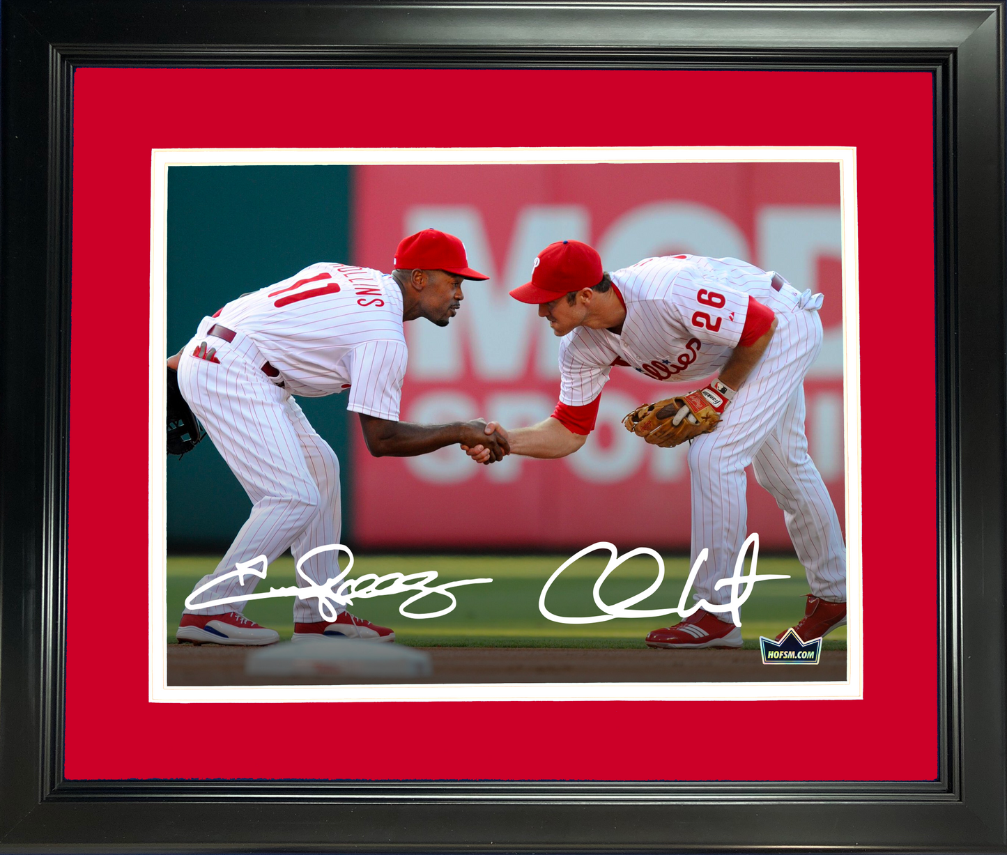 Framed Jimmy Rollins & Chase Utley Philadelphia Phillies Dual Facsimile Laser Engraved Signature Auto 11"x14" Baseball Photo HOFSM Holo