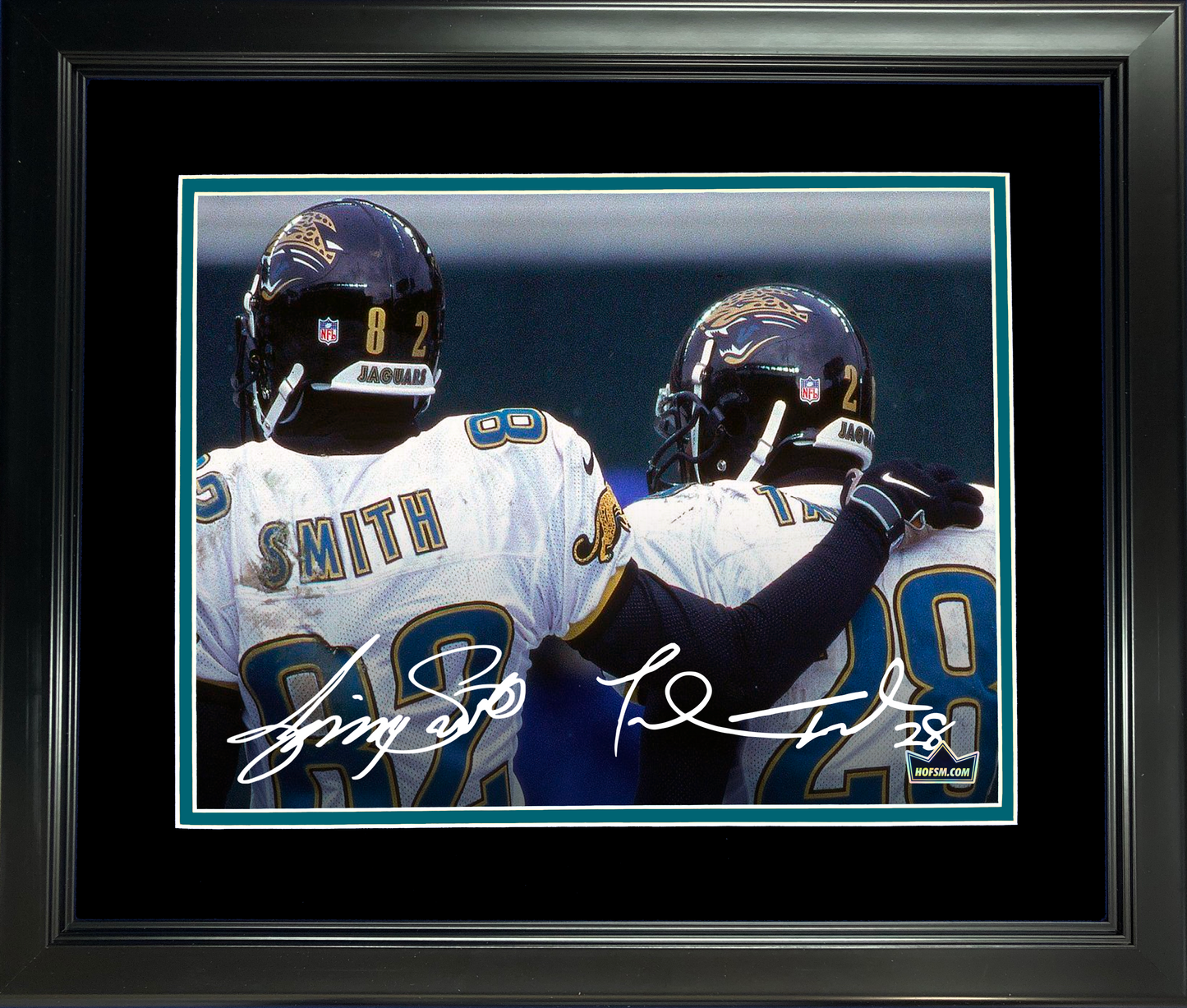 Framed Jimmy Smith & Fred Taylor Dual Facsimile Laser Engraved Signature Auto Jacksonville Jaguars 11"x14" Football Photo HOFSM Holo