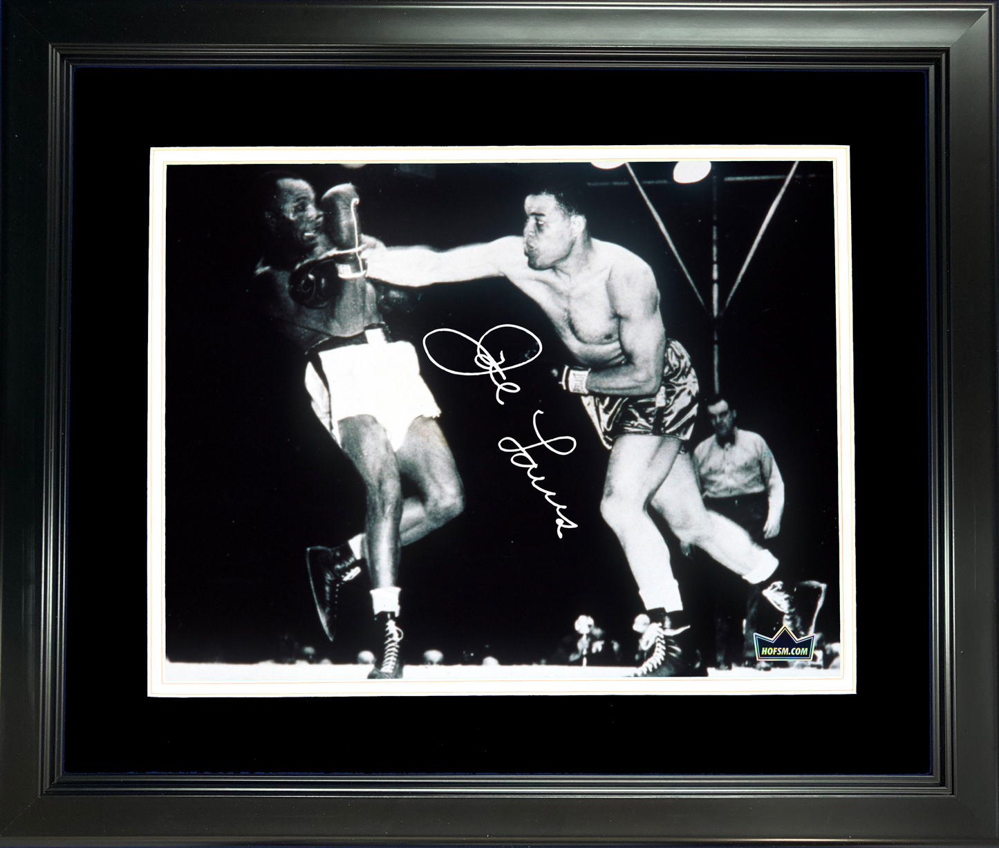 Framed Joe Lewis Facsimile Laser Engraved Signature Auto 11"x14" Boxing Photo HOFSM Holo