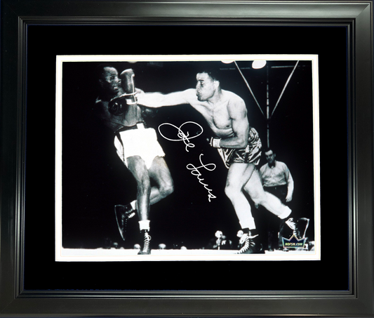 Framed Joe Lewis Facsimile Laser Engraved Signature Auto 11"x14" Boxing Photo HOFSM Holo