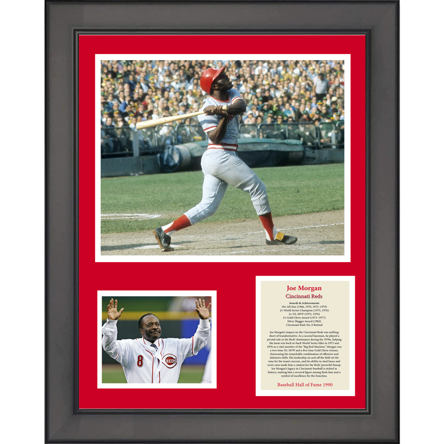 Framed Joe Morgan Hall of Fame 11"x14" Baseball Three Photo Collage