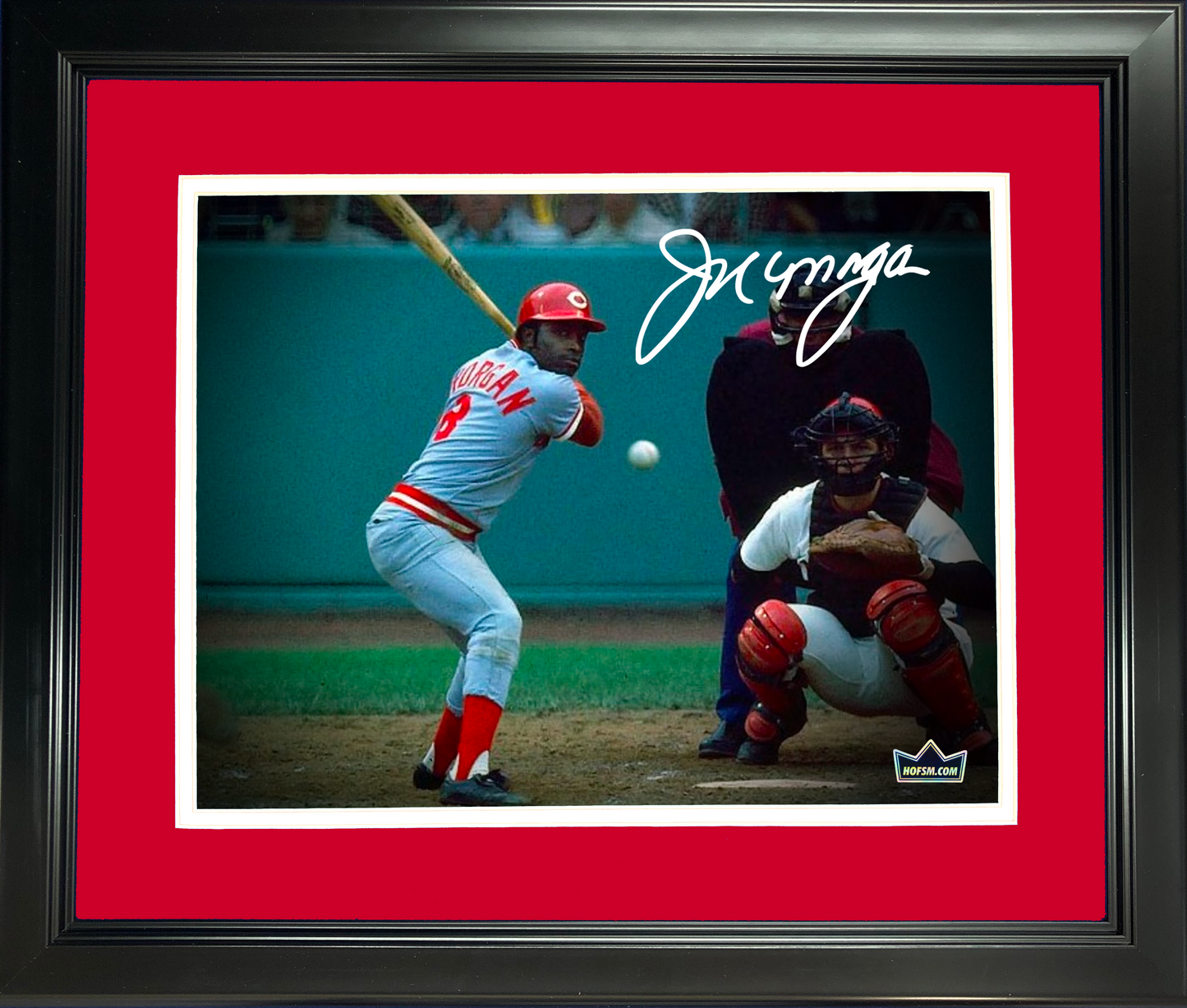 Framed Joe Morgan Cincinnati Reds Facsimile Laser Engraved Signature Auto 11"x14" Baseball Photo HOFSM Holo