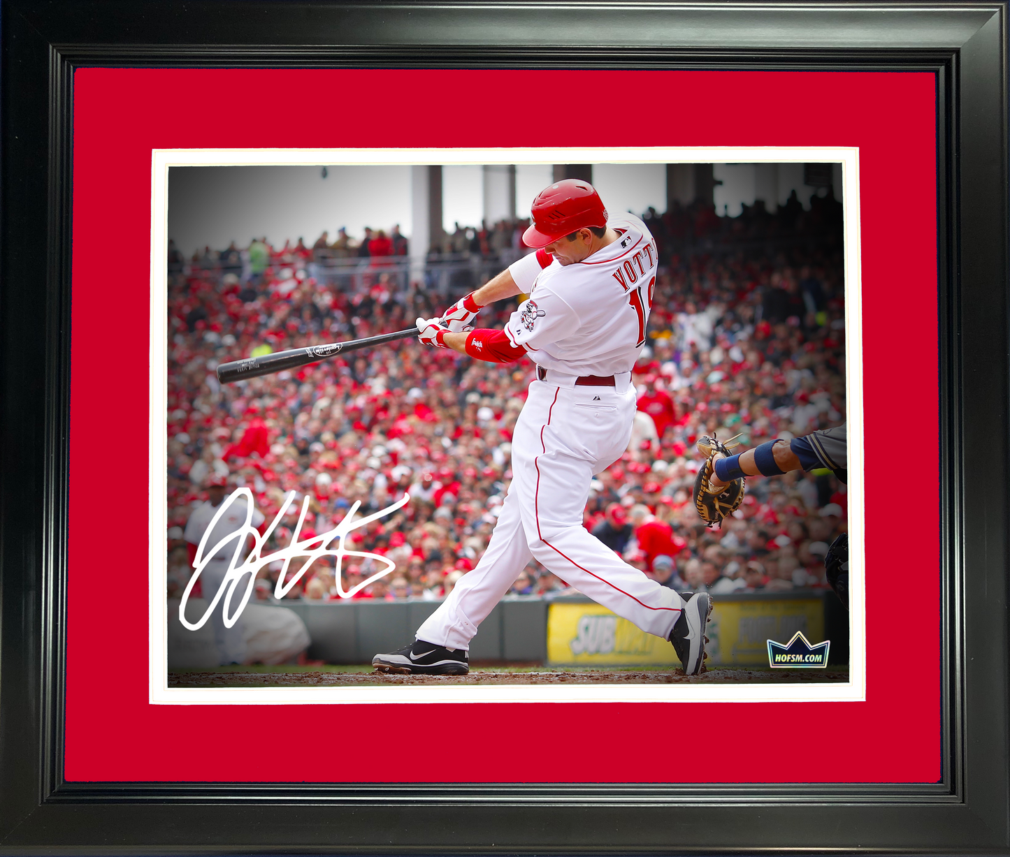 Framed Joey Votto Cincinnati Reds Facsimile Laser Engraved Signature Auto 11"x14" Baseball Photo HOFSM Holo